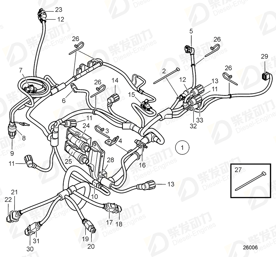 volvo penta Wiring harness 22064169 Drawing volvo penta Wiring harness 22064169 Drawing
